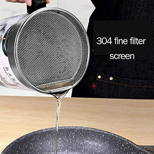 Oil Filter Jug with Stainless Steel Strainer