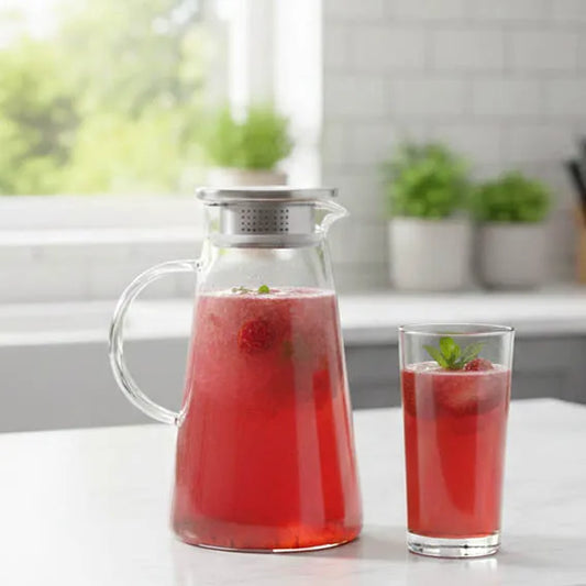 Glass Pitcher with Stainless Steel Lid 1.8 Liters
