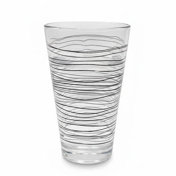 Striped glass cup