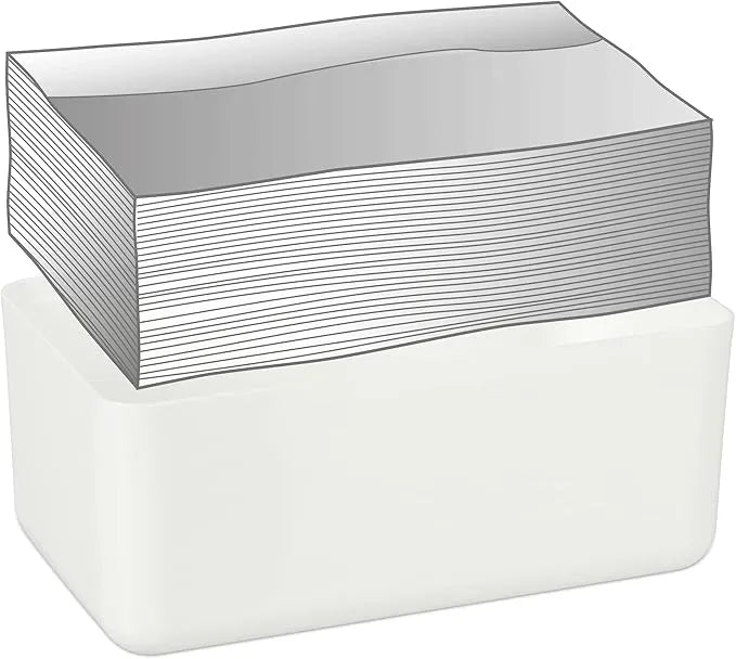 علبة مناديل بيضاء بغطاء خشبي