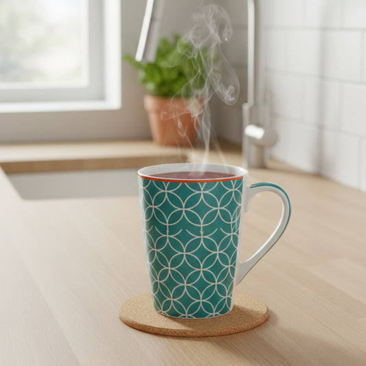 Tall Ceramic-modern mug Hexagon patterns