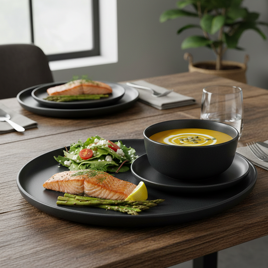 Dinnerware elegant White plate 18-PC