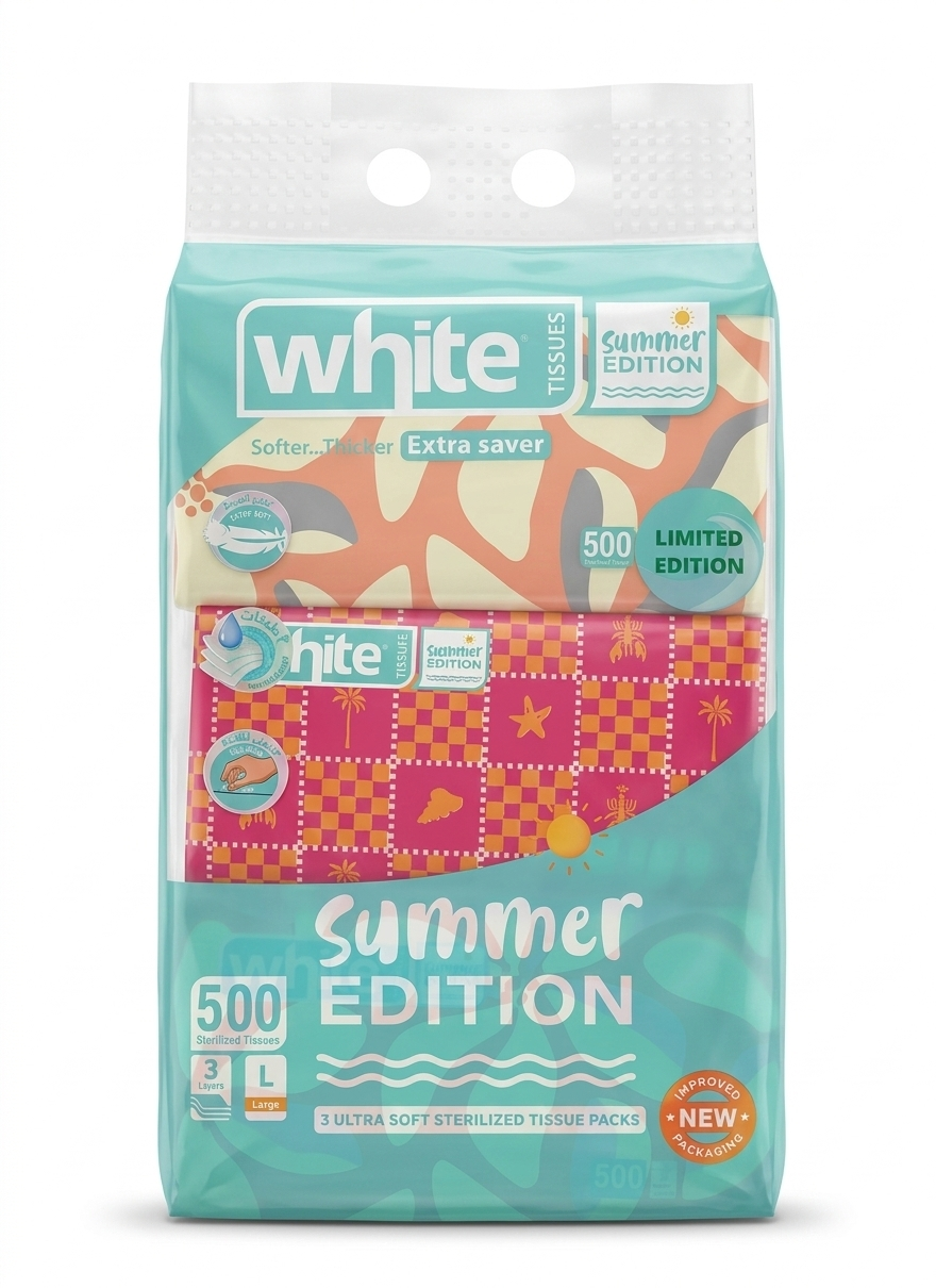 Pack of 3 White Tissues