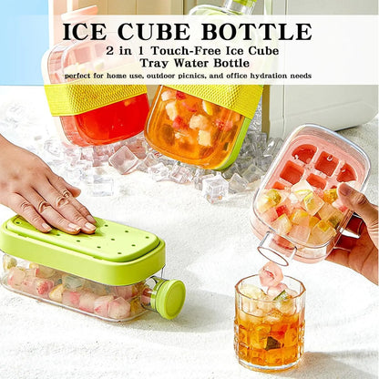 Ice Cube Making Water Bottle with Straw