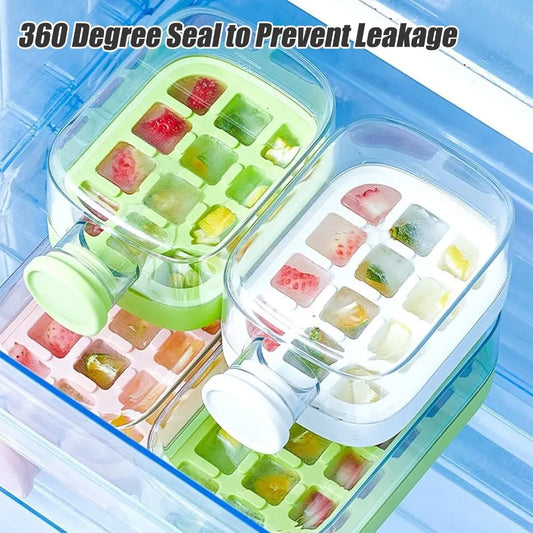 Ice Cube Making Water Bottle with Straw