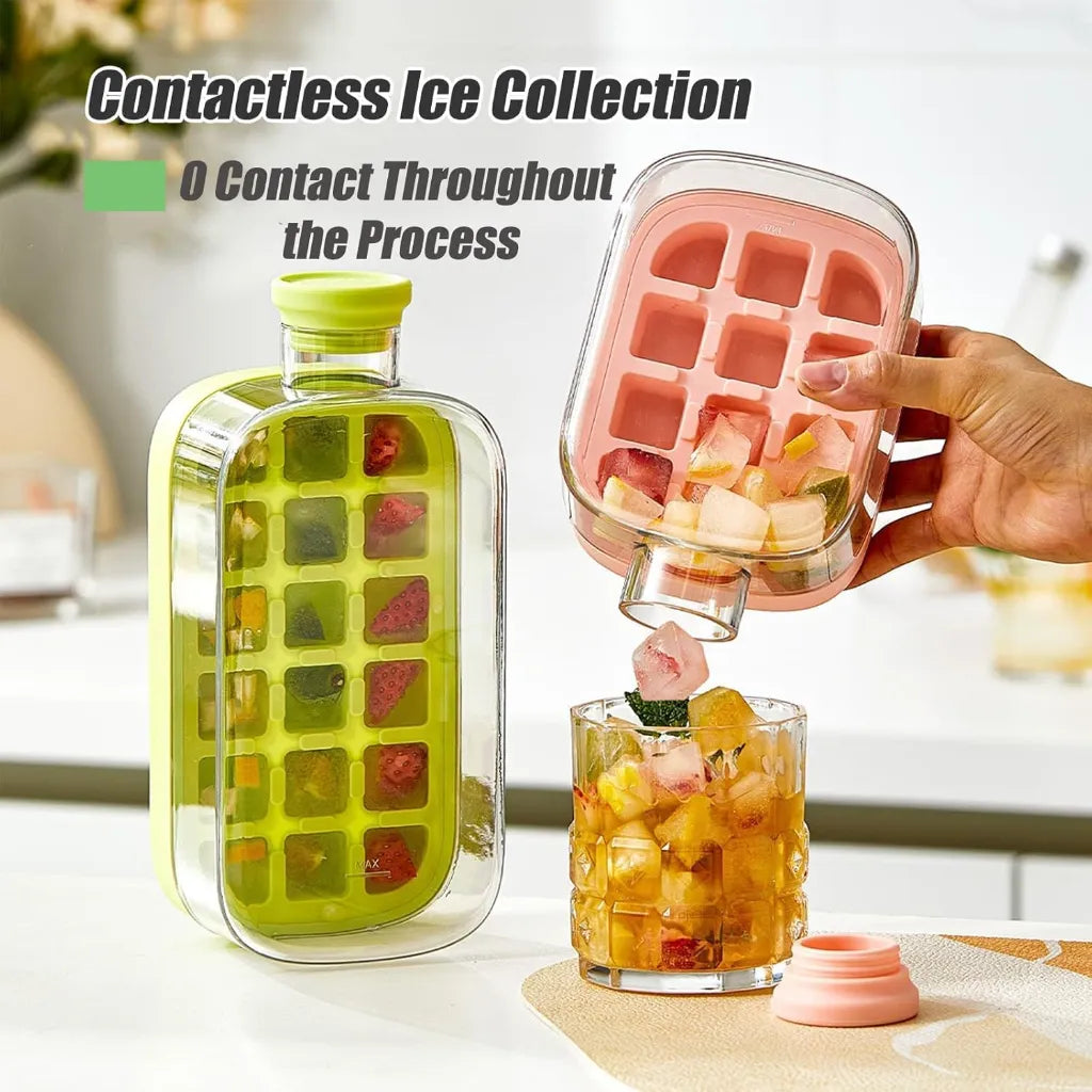 Ice Cube Making Water Bottle with Straw