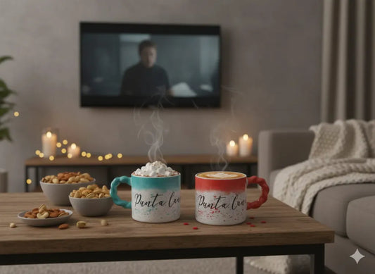 Small Mug, Light Blue and Red 16985