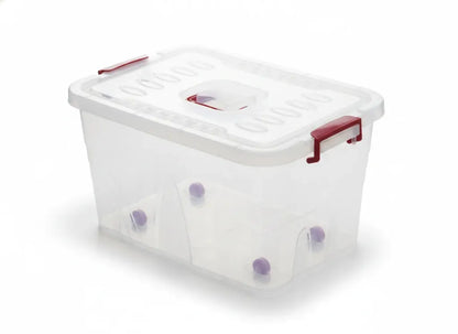 Plastic storage box red locks