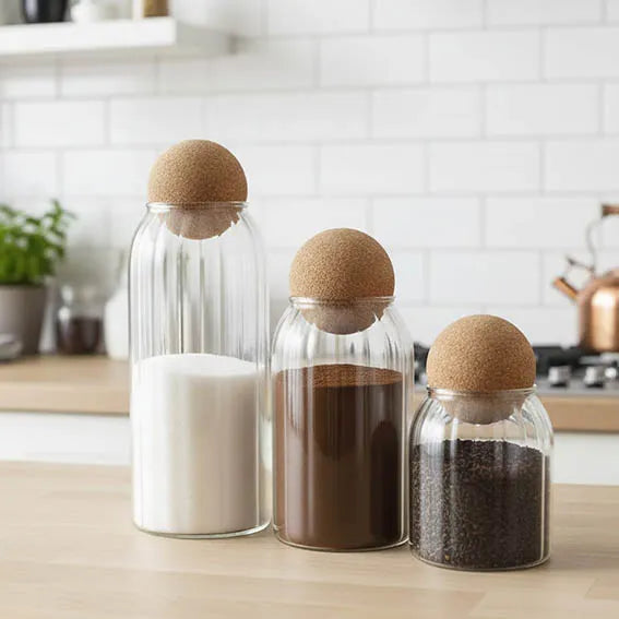 Glass Jar With Lid Ball Cork Glass Jar Food Storage Container
