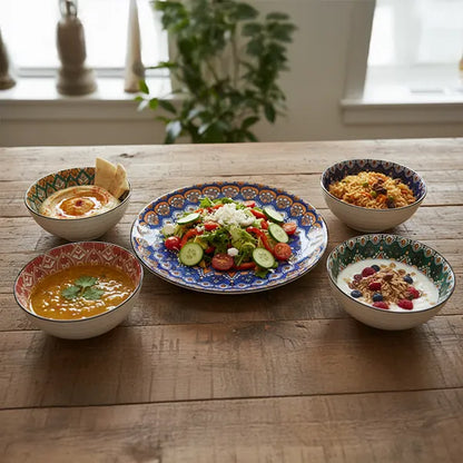 5pcs Set of Andalusian Bowls and a plate