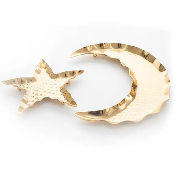 Ramadan Golden Crescent and Star-shape serving plate Large 3072