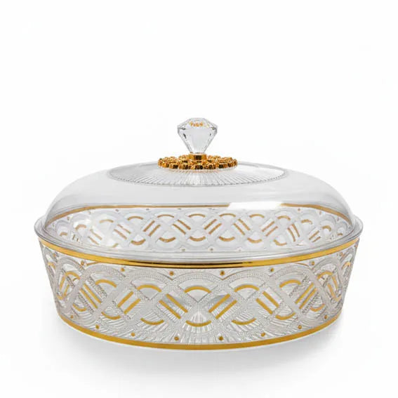 Acrylic Crystal-style decorative serving Bowl with lid Large