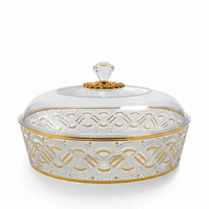 Acrylic Crystal-style decorative serving Bowl with lid Large