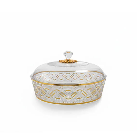 Acrylic Crystal-style decorative serving Bowl with lid Medium