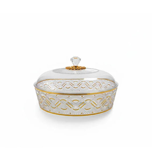 Acrylic Crystal-style decorative serving Bowl with lid Medium