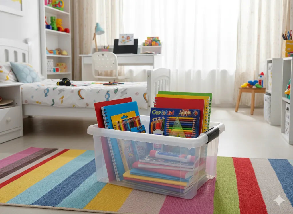 Clear plastic storage container 16L