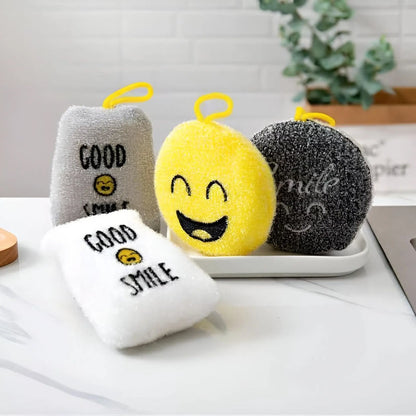 Set of 4 Smile face dish washing sponge