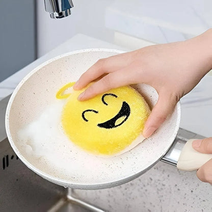 Set of 4 Smile face dish washing sponge