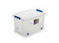 Clear plastic storage box with wheels 45L El Watanya