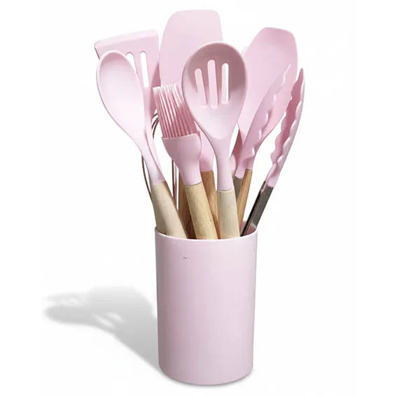 Silicone Ladle Set + Holder