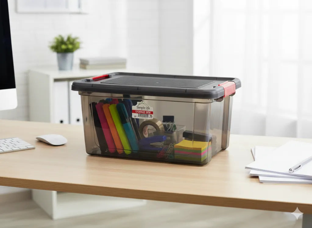 Clear plastic storage container 16L