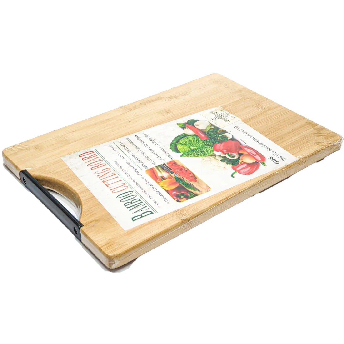Black handle wooden cutting board