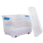 Clear plastic storage box with wheels 45L El الهلال والنجمة