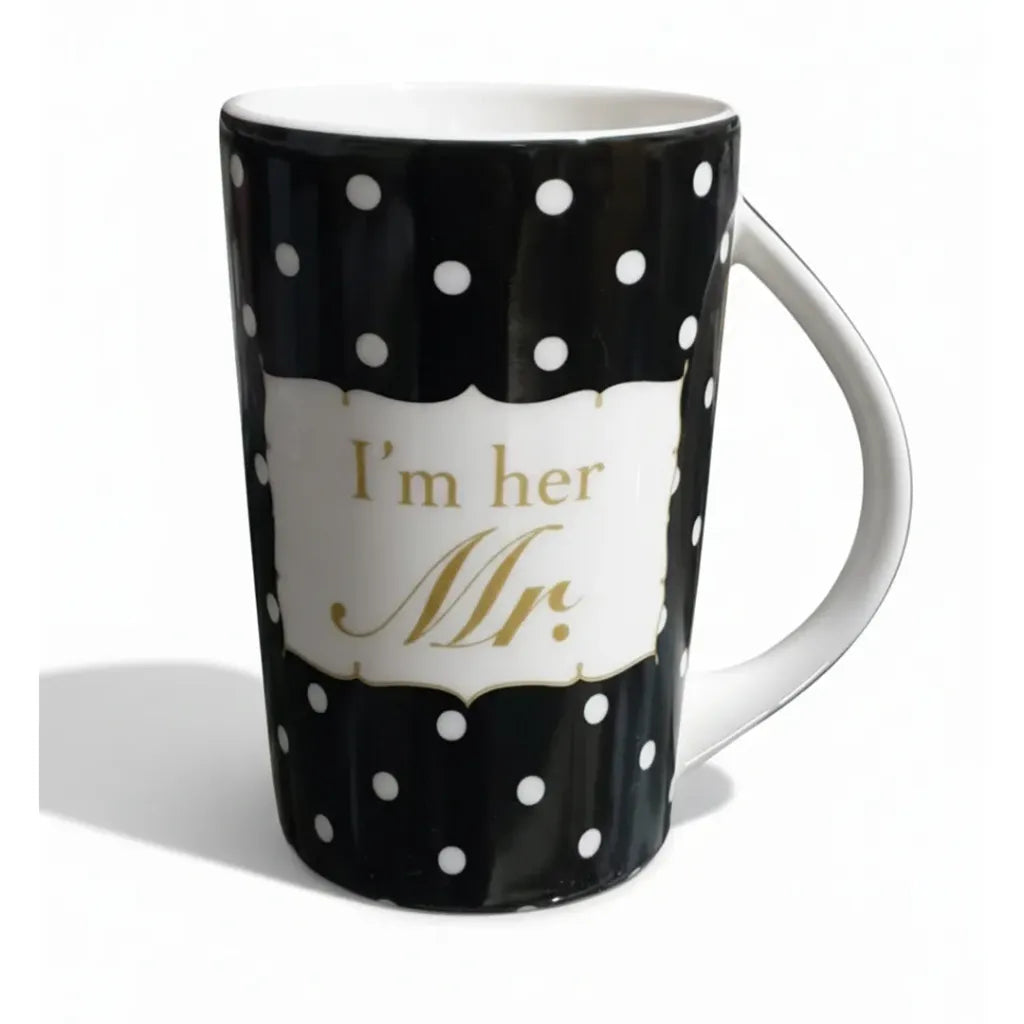 Tall Ceramic-modern striped/doted-Black and White