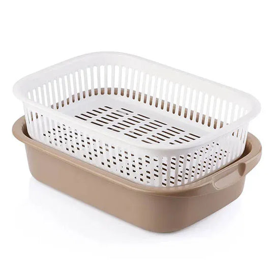Rectangular Bowl With Strainer maxplast