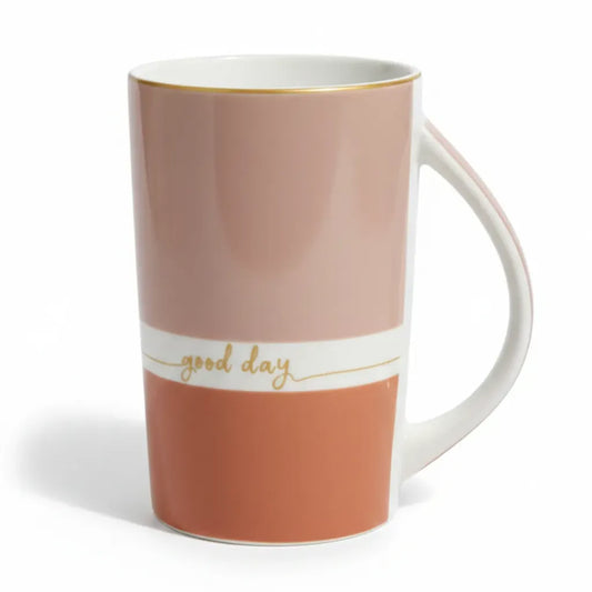 Tall Ceramic-modern Brown/Beige mug