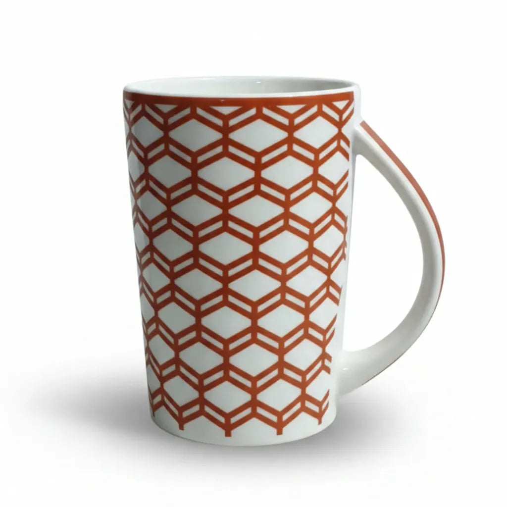 Tall Ceramic-modern Geometric Bronze mug