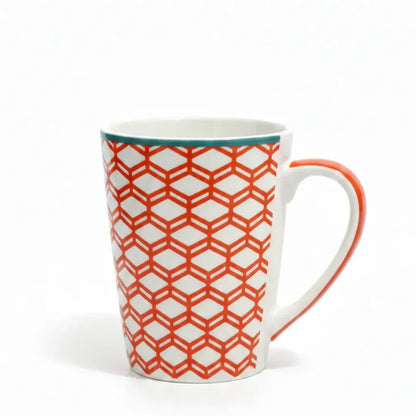 Tall Ceramic-modern mug Hexagon patterns