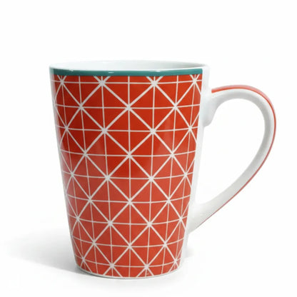 Tall Ceramic-modern mug Hexagon patterns