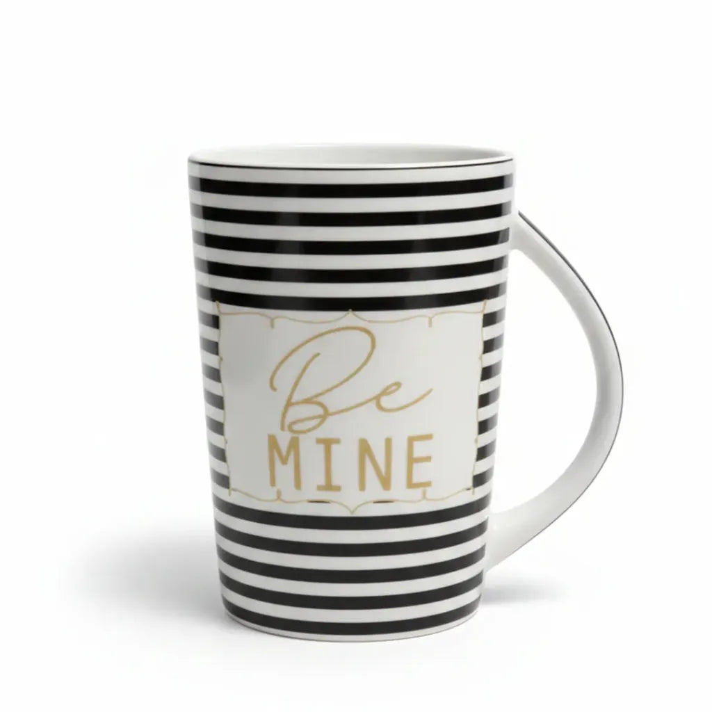 Tall Ceramic-modern striped/doted-Black and White