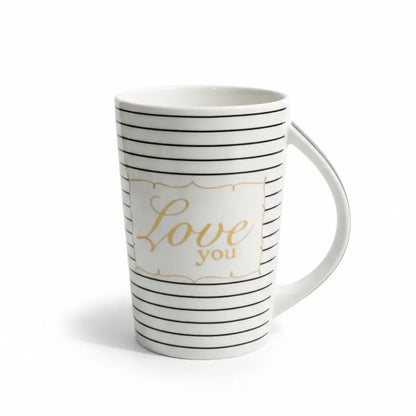 Tall Ceramic-modern striped/doted-Black and White