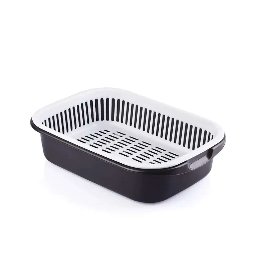 Rectangular Bowl With Strainer maxplast