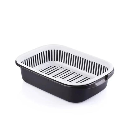 Rectangular Bowl With Strainer maxplast