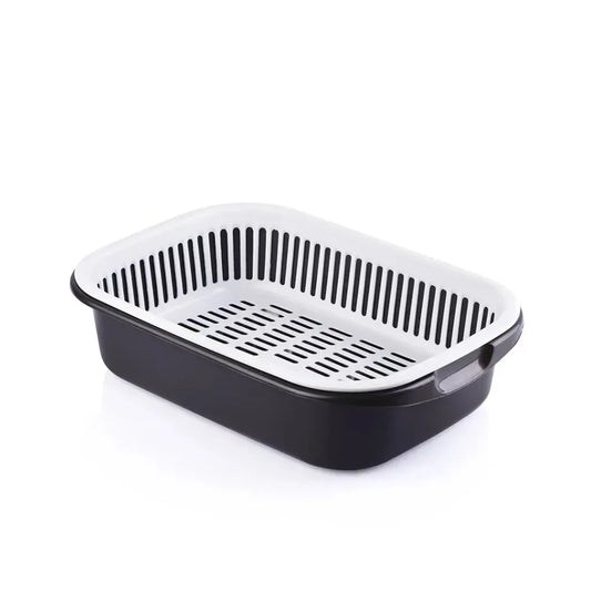 Rectangular Bowl With Strainer maxplast