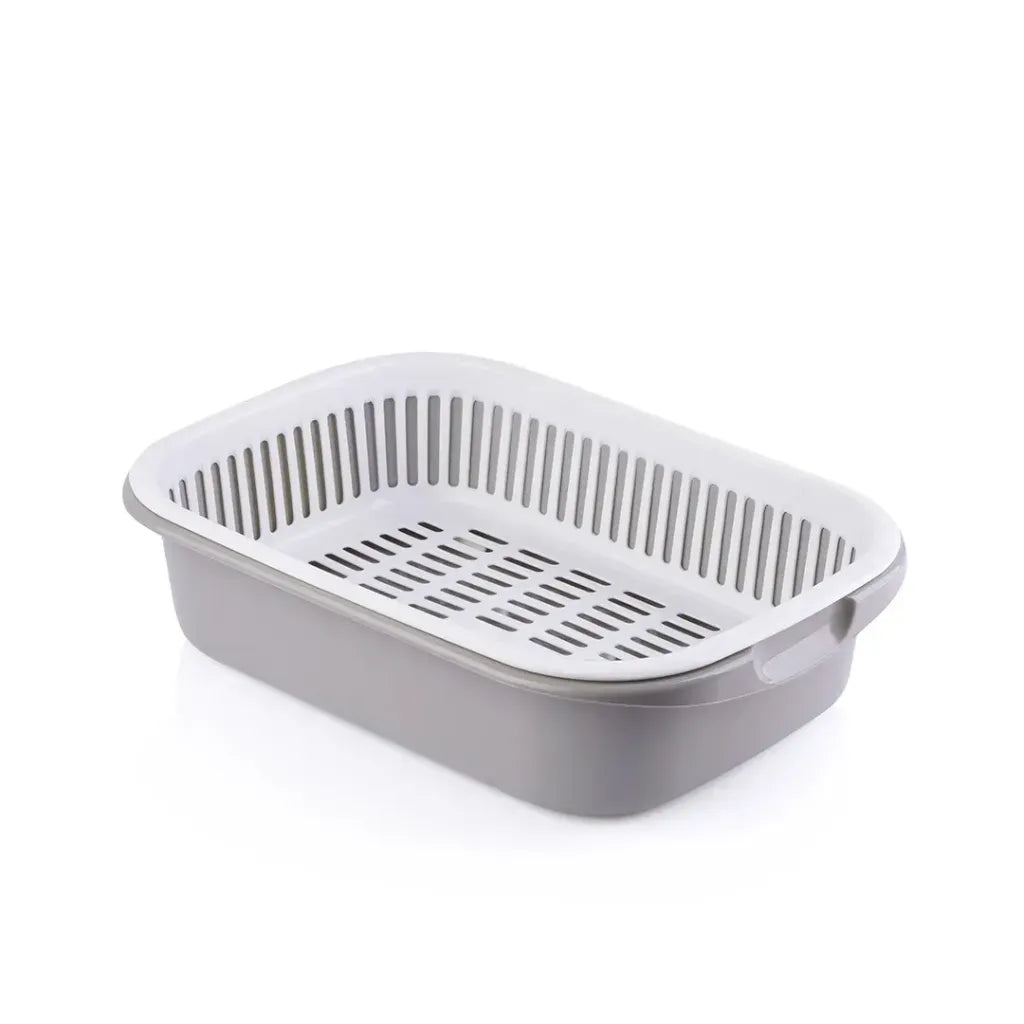 Rectangular Bowl With Strainer maxplast