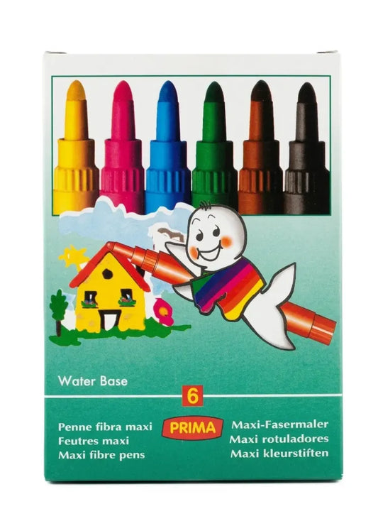 6 jumbo color felt-tip pens PRIMA