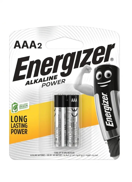 2x AAA Energizer alkaline power battery