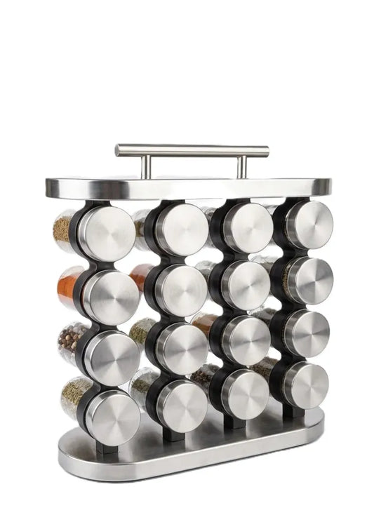 16 برطمان توابل+ستاند ستانلس بيد