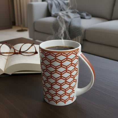 Tall Ceramic-modern mug Hexagon patterns