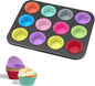Cupcake silicone mold 12+Oven Tray