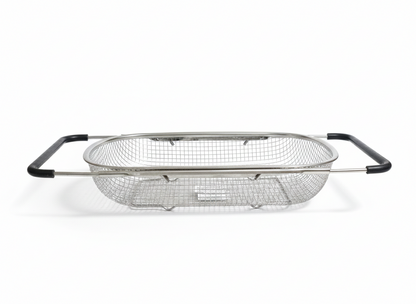 stainless steel over-the-sink kitchen strainer