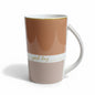 Tall Ceramic-modern Brown/Beige mug