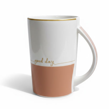 Tall Ceramic-modern Brown/Beige mug