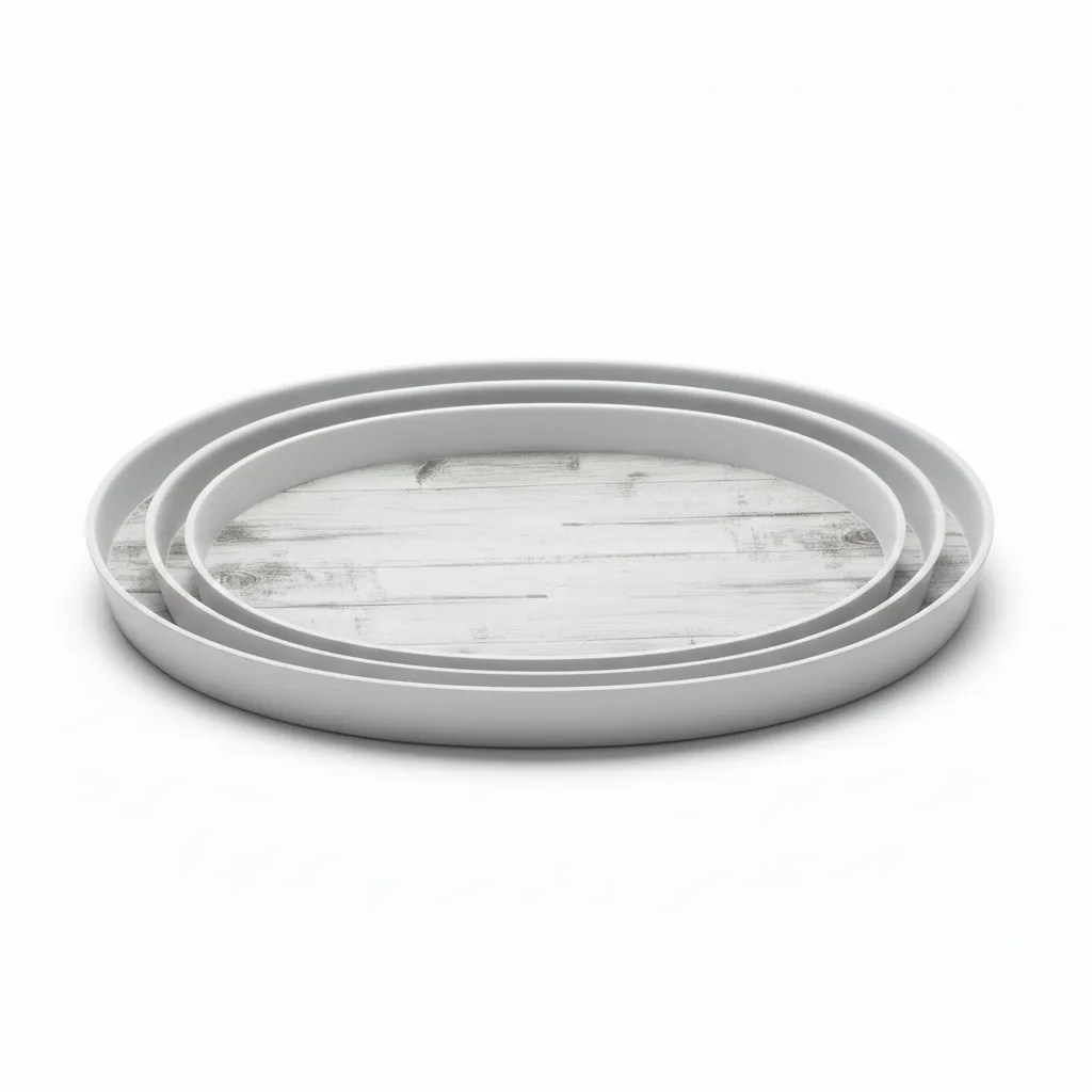 [10.0001.1.0054] Set of 3 oval plastic trays