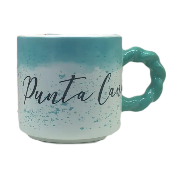 [10.0001.1.0334] Small Mug, Light Blue and Red 16985
